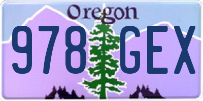 OR license plate 978GEX