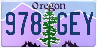 OR license plate 978GEY