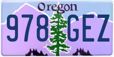 OR license plate 978GEZ