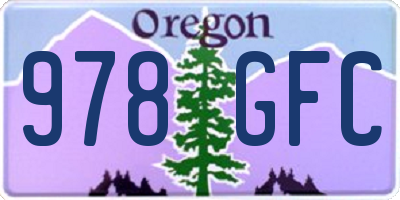 OR license plate 978GFC