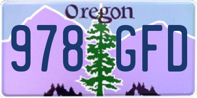 OR license plate 978GFD
