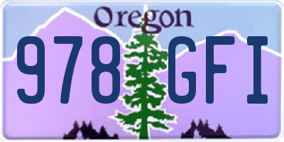 OR license plate 978GFI