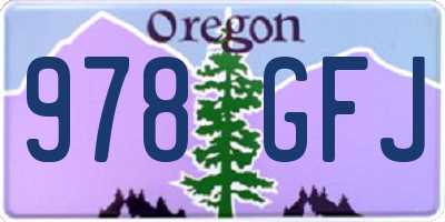 OR license plate 978GFJ