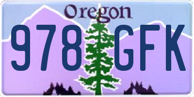 OR license plate 978GFK