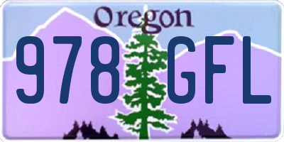 OR license plate 978GFL