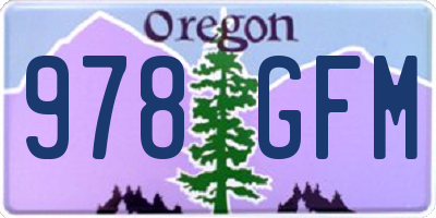 OR license plate 978GFM
