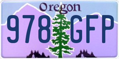 OR license plate 978GFP