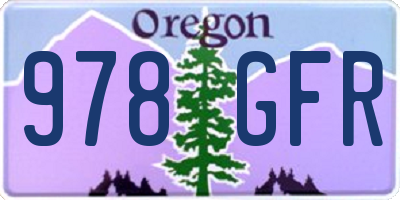 OR license plate 978GFR