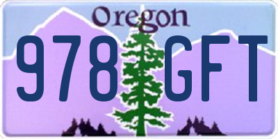 OR license plate 978GFT