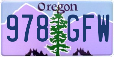 OR license plate 978GFW