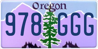 OR license plate 978GGG
