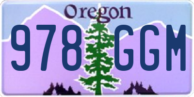 OR license plate 978GGM