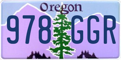 OR license plate 978GGR
