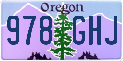 OR license plate 978GHJ