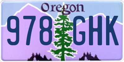 OR license plate 978GHK