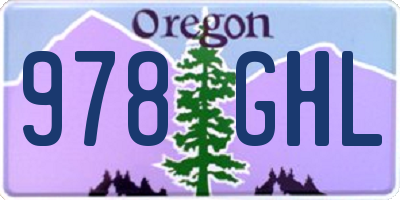 OR license plate 978GHL