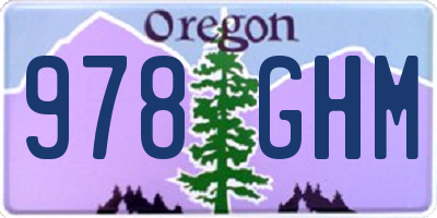 OR license plate 978GHM