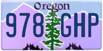OR license plate 978GHP