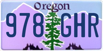 OR license plate 978GHR