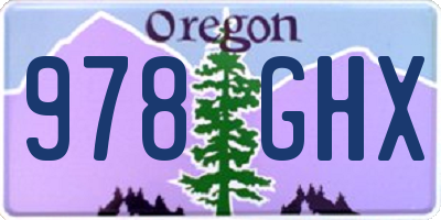 OR license plate 978GHX