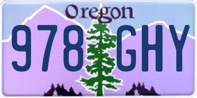 OR license plate 978GHY
