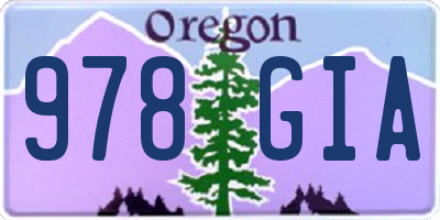 OR license plate 978GIA