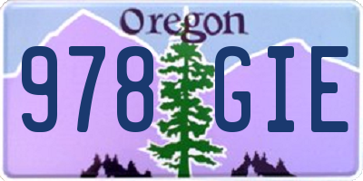OR license plate 978GIE