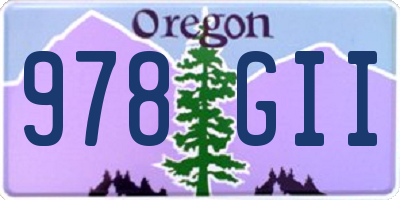 OR license plate 978GII