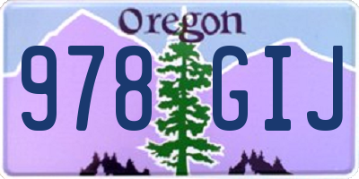 OR license plate 978GIJ