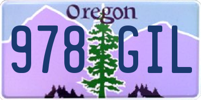 OR license plate 978GIL