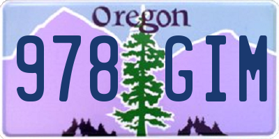 OR license plate 978GIM