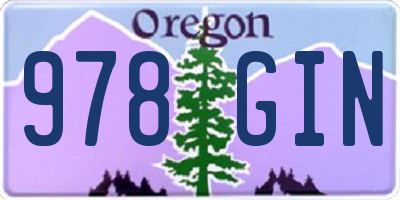 OR license plate 978GIN