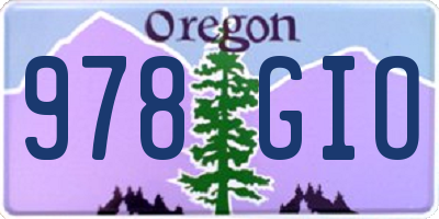 OR license plate 978GIO