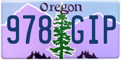 OR license plate 978GIP
