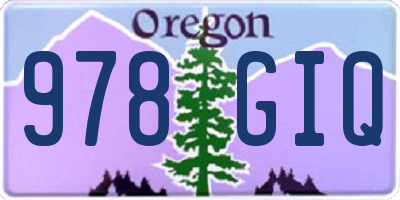 OR license plate 978GIQ