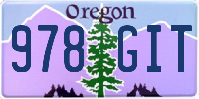 OR license plate 978GIT