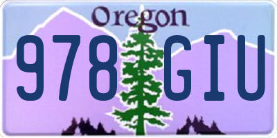OR license plate 978GIU