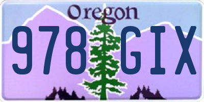 OR license plate 978GIX