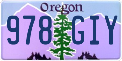 OR license plate 978GIY