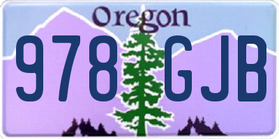 OR license plate 978GJB