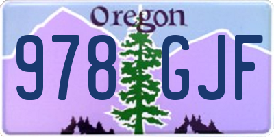 OR license plate 978GJF