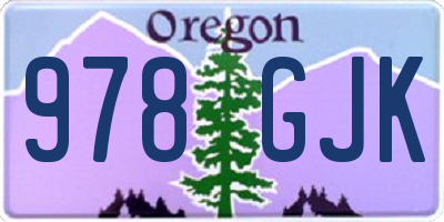 OR license plate 978GJK