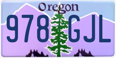 OR license plate 978GJL