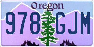 OR license plate 978GJM