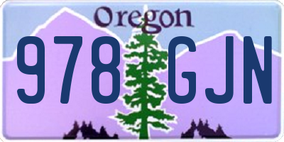 OR license plate 978GJN