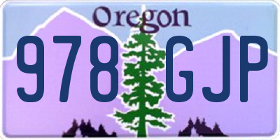 OR license plate 978GJP