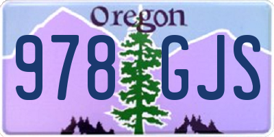 OR license plate 978GJS