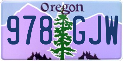 OR license plate 978GJW