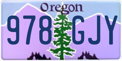 OR license plate 978GJY