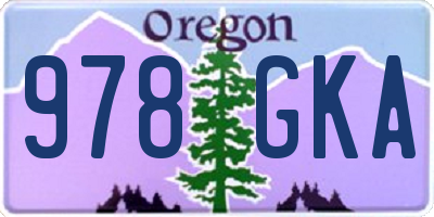 OR license plate 978GKA